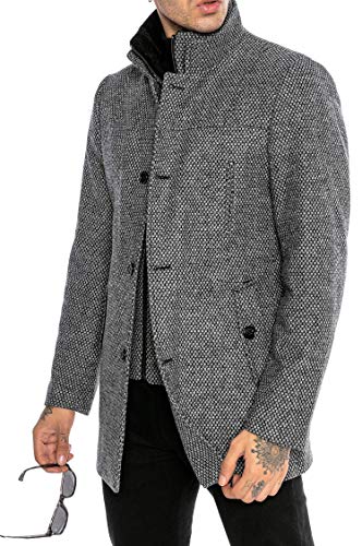 Redbridge Herren Mantel Jacke Winter Classy Chic Elegant Transformable Honeycomb Grau S von Redbridge