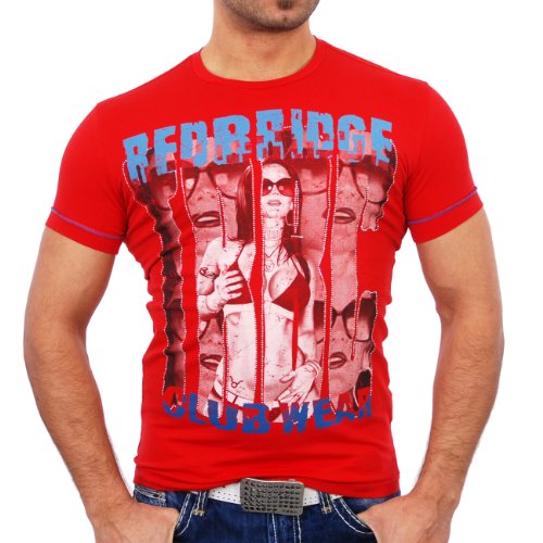 Redbridge Herren Party Clubwear Print T-Shirt RB-1464 Rot M von Redbridge