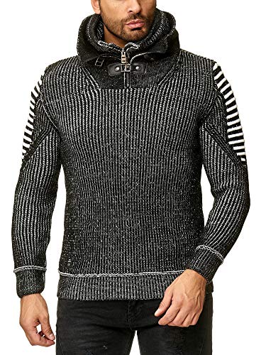 Redbridge Herren Pullover Hoodie Strickpullover Sweater Sweatshirt Schwarz L von Redbridge