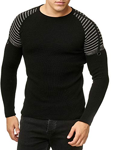 Redbridge Herren Pullover Strickpullover Striped Shoulder Schwarz L von Redbridge