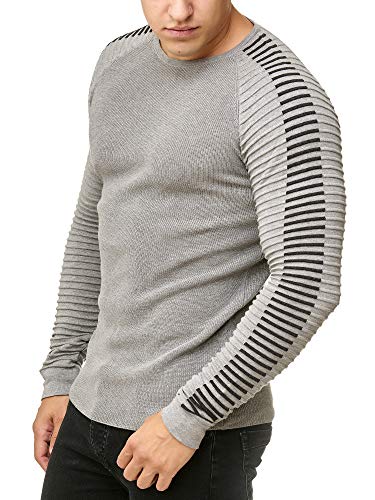 Redbridge Herren Pullover Strickpullover gerippt Slim Body Fit Grau XXL von Redbridge
