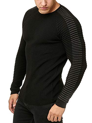 Redbridge Herren Pullover Strickpullover gerippt Slim Body Fit Schwarz XXL von Redbridge