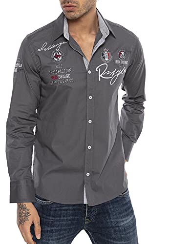 Redbridge Herren Regular Fit Freizeithemd R-2130 72 Kragenweite 50 cm Herstellergröße 5XL Grau Grey 246 von Redbridge