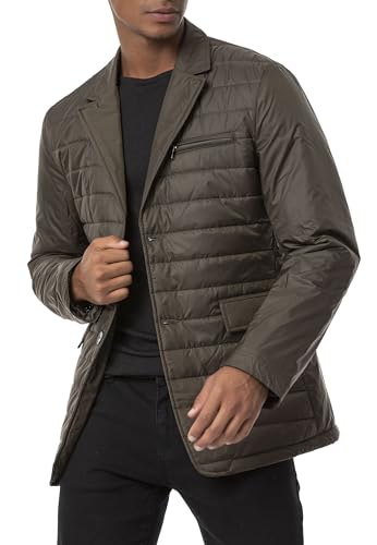 Redbridge Herren Steppjacke Eleganter Blazer-Stil mit Daunenoptik Leichte Übergangsjacke Khaki XXL von Redbridge