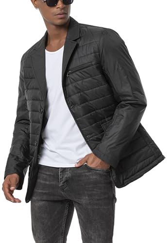 Redbridge Herren Steppjacke Eleganter Blazer-Stil mit Daunenoptik Leichte Übergangsjacke Schwarz L von Redbridge