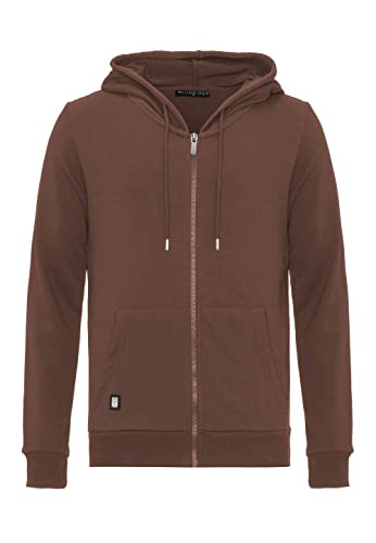 Redbridge Herren Sweatjacke Kapuzenpullover Zip Hoodie mit Reißverschluss Premium Basic Braun L von Redbridge