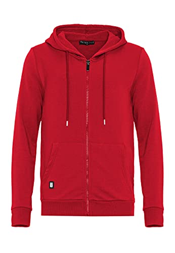 Redbridge Herren Sweatjacke Kapuzenpullover Zip Hoodie mit Reißverschluss Premium Basic Rot 4XL von Redbridge