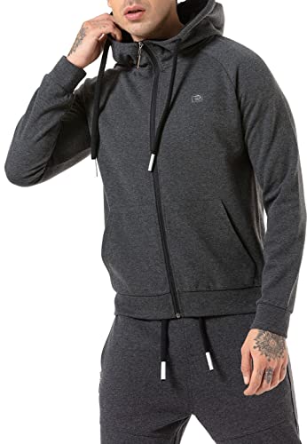 Redbridge Herren Sweatjacke mit Kapuze Bequem und Stylisch Perfekt für Alltag und Sport Dunkelgrau M von Redbridge