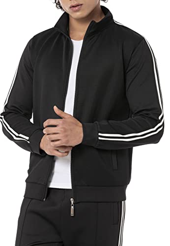 Redbridge Premium Trainingsjacke mit Reißverschluss Sportliche Jacke mit Streifen für Freizeit und Fitness Schwarz S von Redbridge