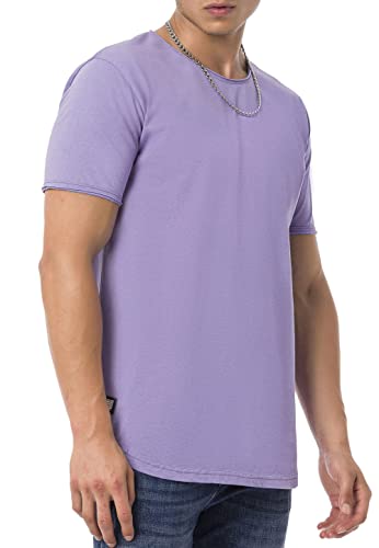 Redbridge Herren T-Shirt Basic Abgerundeter Saum Lila S von Redbridge