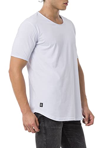 Redbridge Herren T-Shirt Basic Abgerundeter Saum Weiß L von Redbridge