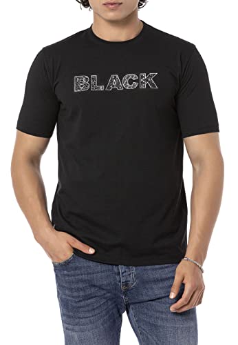 Redbridge Herren T-Shirt Black Big 3D Print Kurzarm Baumwolle Schwarz M von Redbridge