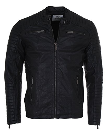 Redbridge Herren Übergangsjacke Kunstleder Jacke Biker Vintage schwarz Grösse L von Redbridge