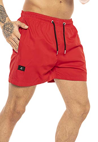 Redbridge Hochwertige Badehose Schnelltrocknend Badeshorts mit verstellbarem Bund Rot L von Redbridge