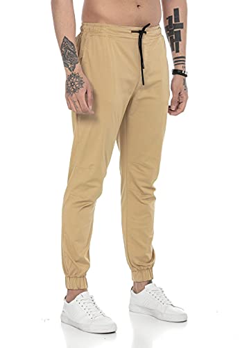 Redbridge Hose Herren Freizeithose Jogger Chino Baumwolle Gummibund Braun L von Redbridge