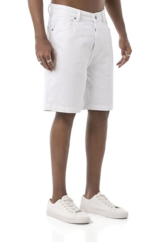 Redbridge Jeans Shorts – Gerade geschnittene Denim Shorts im Vintage Look – 5-Pocket Bermuda aus Baumwolle für Sommer & Freizeit Weiß W36 von Redbridge