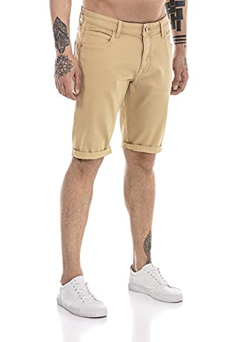 Redbridge Jeans-Shorts für Herren Kurze Hose Denim Freizeithose Chino Look Beige W30 von Redbridge