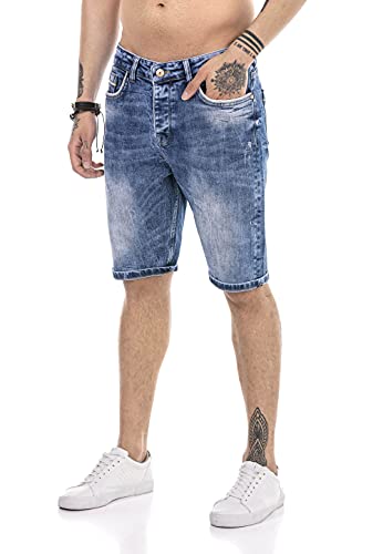 Redbridge Jeans-Shorts für Herren Kurze Hose Denim Freizeithose Chino Look Blau W31 von Redbridge