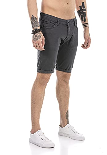 Redbridge Jeans-Shorts für Herren Kurze Hose Denim Freizeithose Chino Look Dunkelgrau W34 von Redbridge