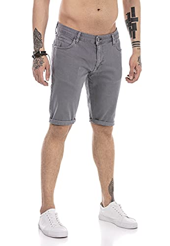 Redbridge Jeans-Shorts für Herren Kurze Hose Denim Freizeithose Chino Look Grau W34 von Redbridge