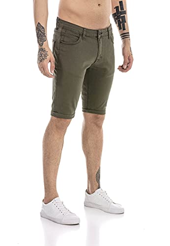 Redbridge Jeans-Shorts für Herren Kurze Hose Denim Freizeithose Chino Look Khaki W31 von Redbridge