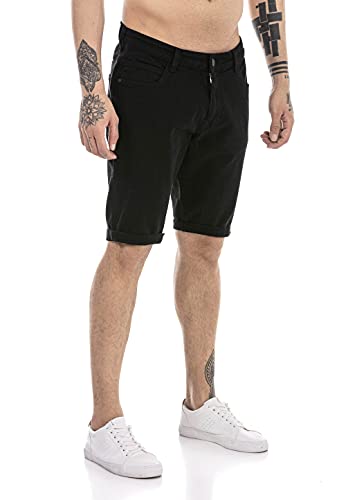 Redbridge Jeans-Shorts für Herren Kurze Hose Denim Freizeithose Chino Look Schwarz W32 von Redbridge