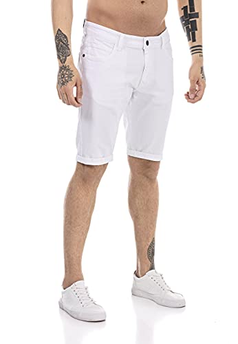 Redbridge Jeans-Shorts für Herren Kurze Hose Denim Freizeithose Chino Look Weiß W34 von Redbridge