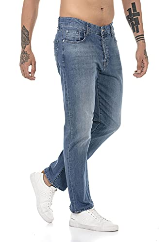 Redbridge Jeans für Herren Hose Denim Pants Freizeithose Straight Cut Blau W34L34 von Redbridge