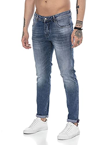 Redbridge Jeans für Herren Hose Denim Pants Used Look Blau W34L34 von Redbridge