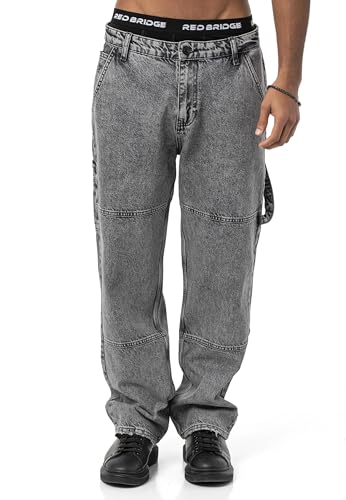 Redbridge Jeans im angesagten Cargo Design Weit Geschnitten Baggy Grau W30-L32 von Redbridge