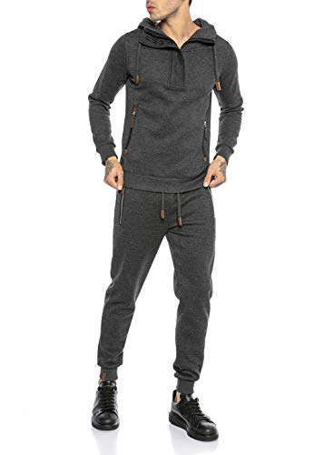 Redbridge Jogginganzug Herren Jogger-Set Hoodie Kapuzen-Pullover Freizeit-Hose Sweat-Pants Kombi Anthrazit M von Redbridge