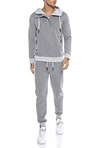 Redbridge Jogginganzug Herren Jogger-Set Hoodie Kapuzen-Pullover Freizeit-Hose Sweat-Pants Kombi Grau XXL von Redbridge