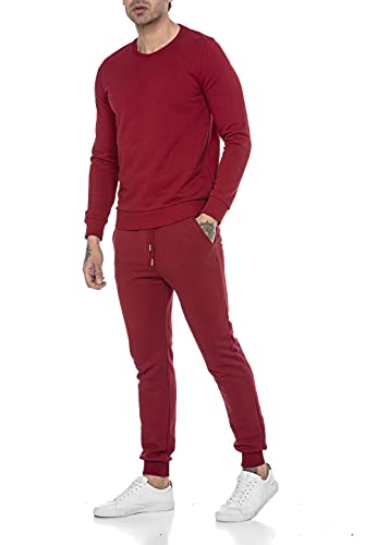 Redbridge Jogginganzug für Herren Jogger-Set Trainingsanzug Sweat Basic Dunkelrot L von Redbridge