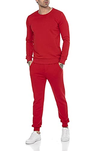 Redbridge Jogginganzug für Herren Jogger-Set Trainingsanzug Sweat Basic Rot S von Redbridge