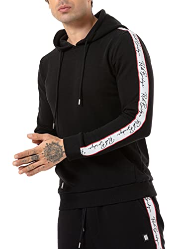 Redbridge Kapuzenpullover mit Streifen Hoodie Sweatshirt schwarz Gr XL von Redbridge