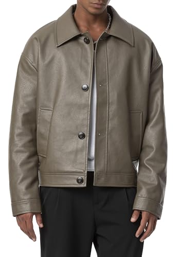 Redbridge Kunstlederjacke im Oversized-Look – Knopfverschluss, Urban Style Khaki XL von Redbridge