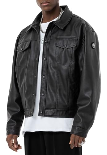 Redbridge Kunstlederjacke mit Brusttaschen Oversized Truckerstyle Schwarz XL von Redbridge