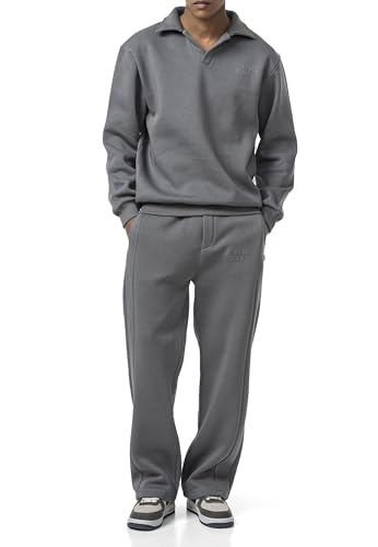 Redbridge Lässiges Sweat-Set mit Polokragen – Bequemer Zweiteiler im Oversized-Look Grau XXL von Redbridge