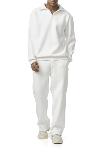 Redbridge Lässiges Sweat-Set mit Polokragen – Bequemer Zweiteiler im Oversized-Look Weiß XXL von Redbridge