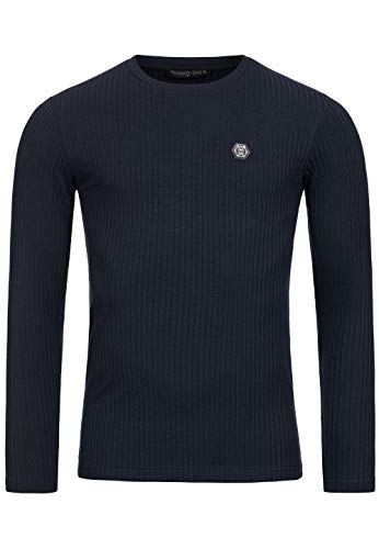 Redbridge Longsleeve für Herren Gerippter Pullover Slim Fit Dunkelblau XL von Redbridge