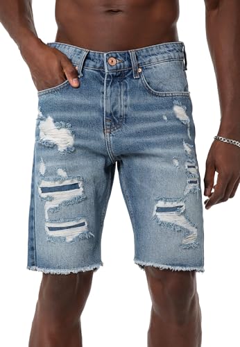 Redbridge Premium Denim Shorts Jeans Kurze Hose Baumwolle Distressed Blau W32 von Redbridge