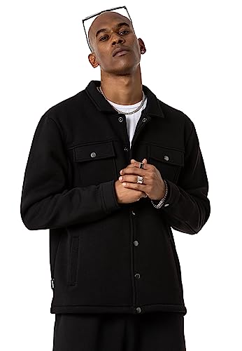 Redbridge Premium Hemdjacke mit Druckknöpfen Lässige Übergangsjacke im Hemd-Stil für Alltag und Freizeit Schwarz S von Redbridge
