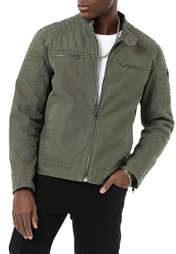 Redbridge Premium Jacke im Bikerstil Casual mit Frontreißverschluss Grün M von Redbridge