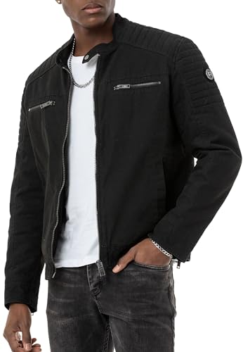 Redbridge Premium Jacke im Bikerstil Casual mit Frontreißverschluss Schwarz XL von Redbridge
