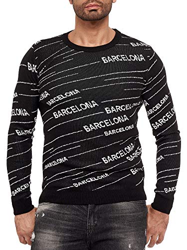 Redbridge Pullover mit Rundhalsausschnitt für Herren Feinstrickpullover Design Barcelona Schwarz XL von Redbridge