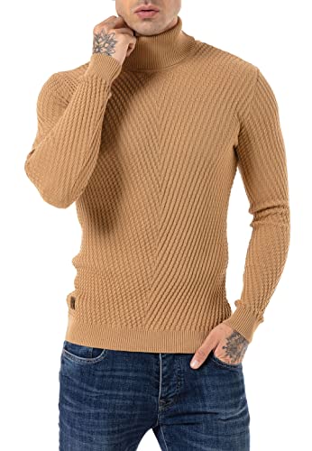 Redbridge Rollkragen Strickpullover mit Muster Caramel M von Redbridge