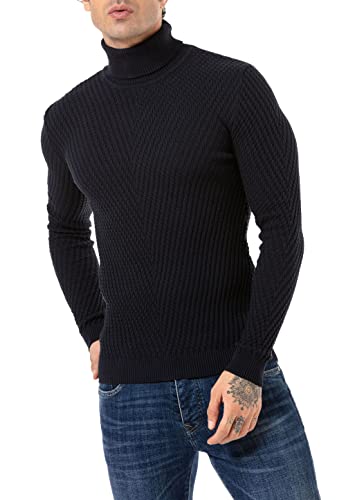 Redbridge Rollkragen Strickpullover mit Muster Nayvblau L von Redbridge