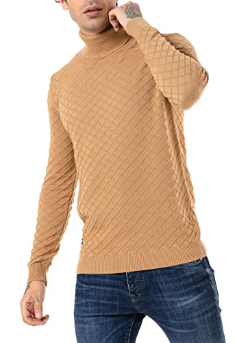 Redbridge Rollkragenpullover Herren Strickpullover Pullover Caramel L von Redbridge