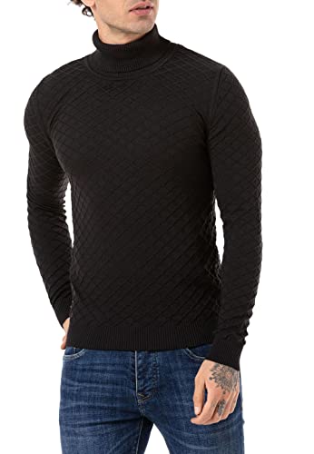 Redbridge Rollkragenpullover Herren Strickpullover Pullover Schwarz M von Redbridge