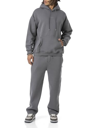Redbridge - Spruce Herren Jogginganzug Set Hoodie und Jogginghose Premium Sweat Anzug Loose Fit Anthrazit L von Redbridge
